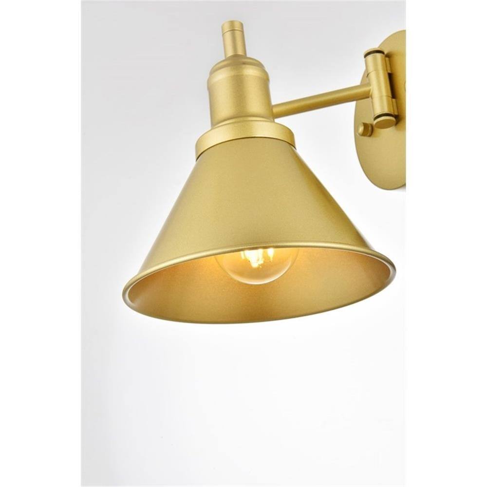 Alt View 4. Living District - Jair 1-Light Metal Plug-in Wall Sconce - Brass - Brass.
