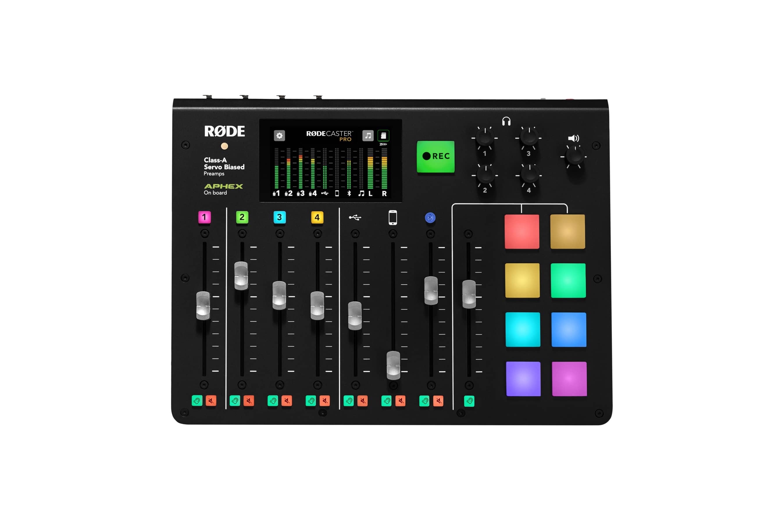 Front. RØDE - RØDECASTER PRO Integrated Podcast Production Console - Black.