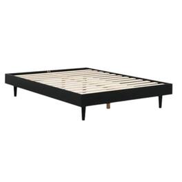 Hivvago - Full size Mid-Century Modern Platform Bed Frame Wood Finish - Black