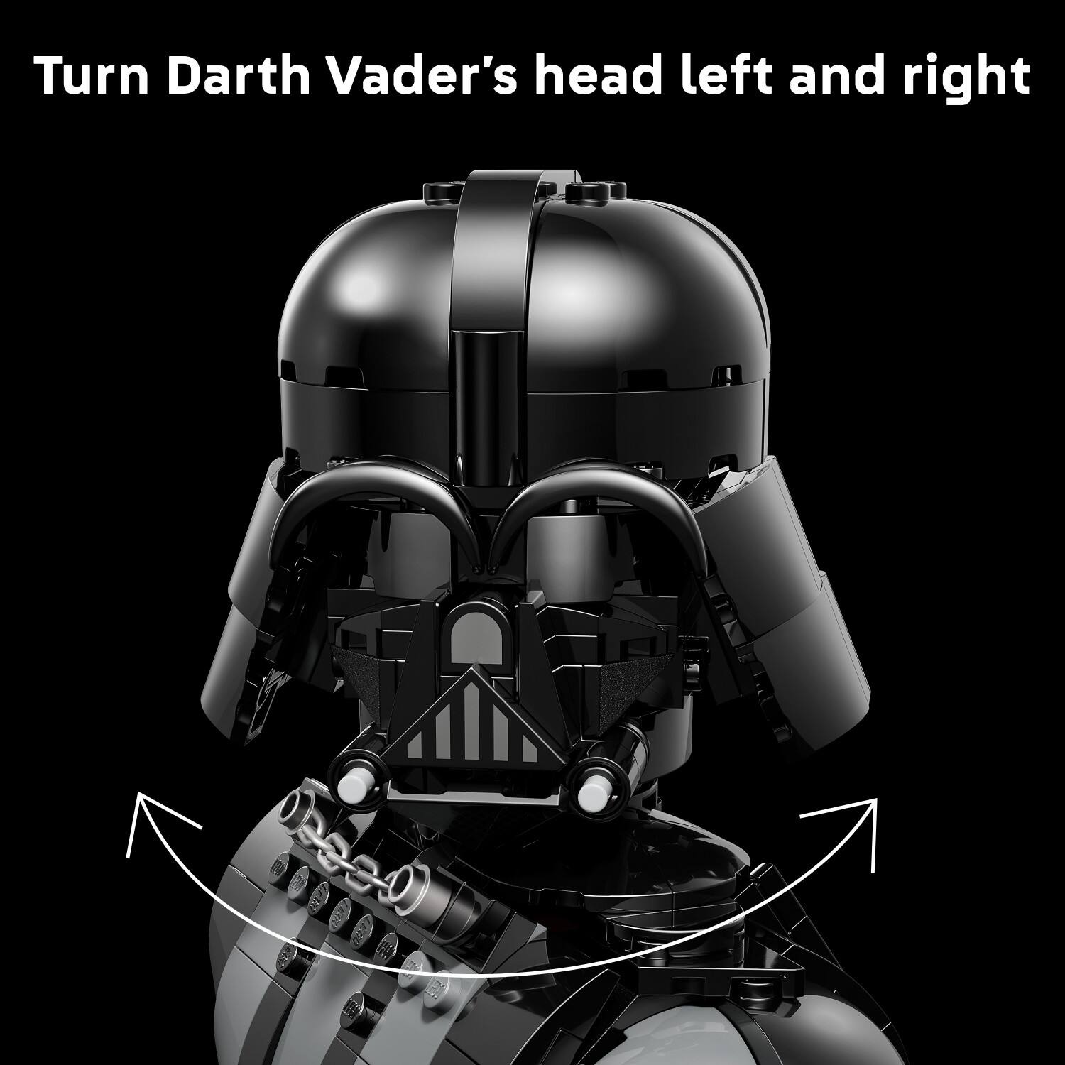 Turn Darth Vader's head left and right