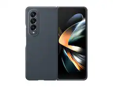 Front. Samsung - Samsung Leather Cover Case for Samsung Galaxy Z Fold4 | Color: Black - Black.