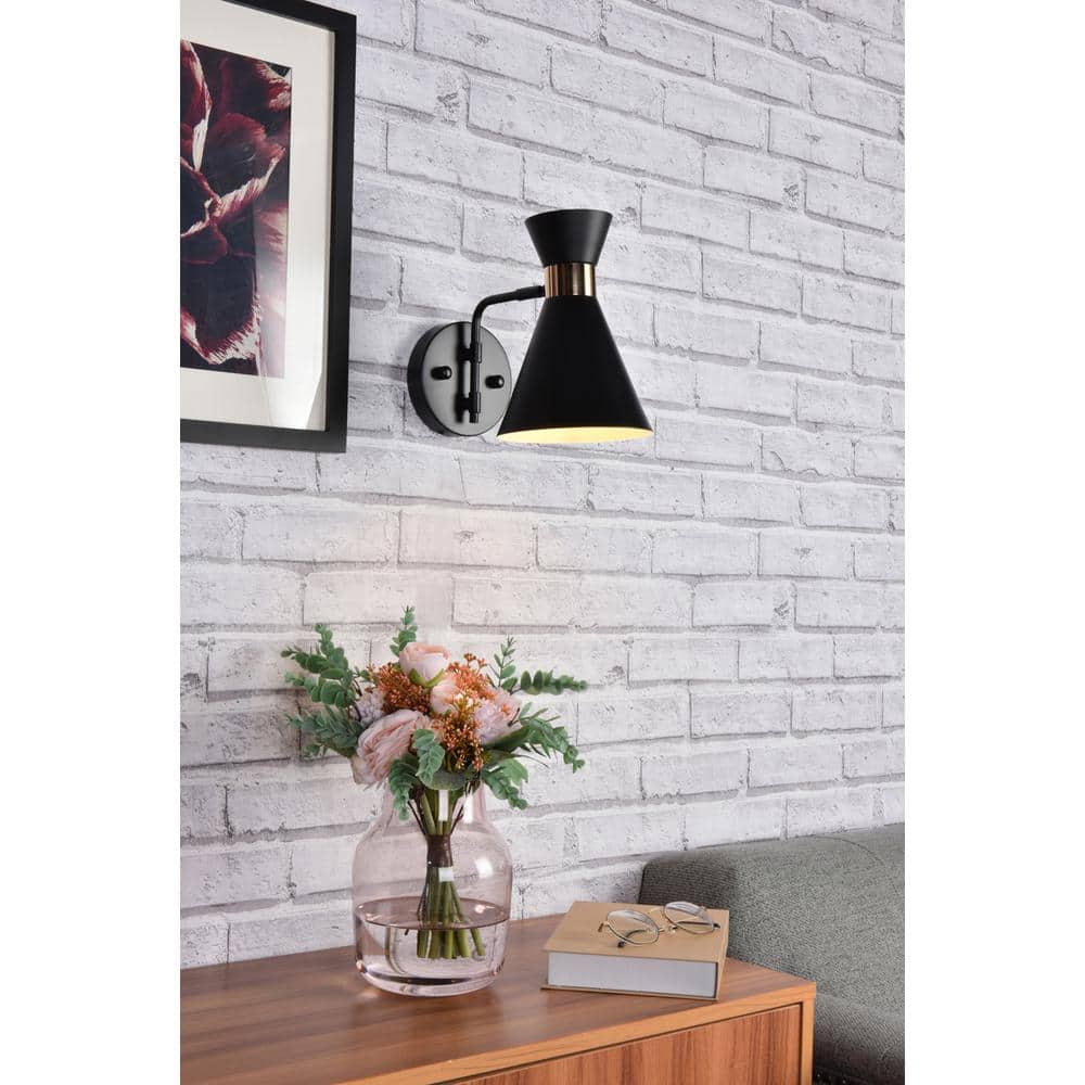 Living District - Halycon 6 inch black wall sconce - Black And Golden price history on PriceWatchPro