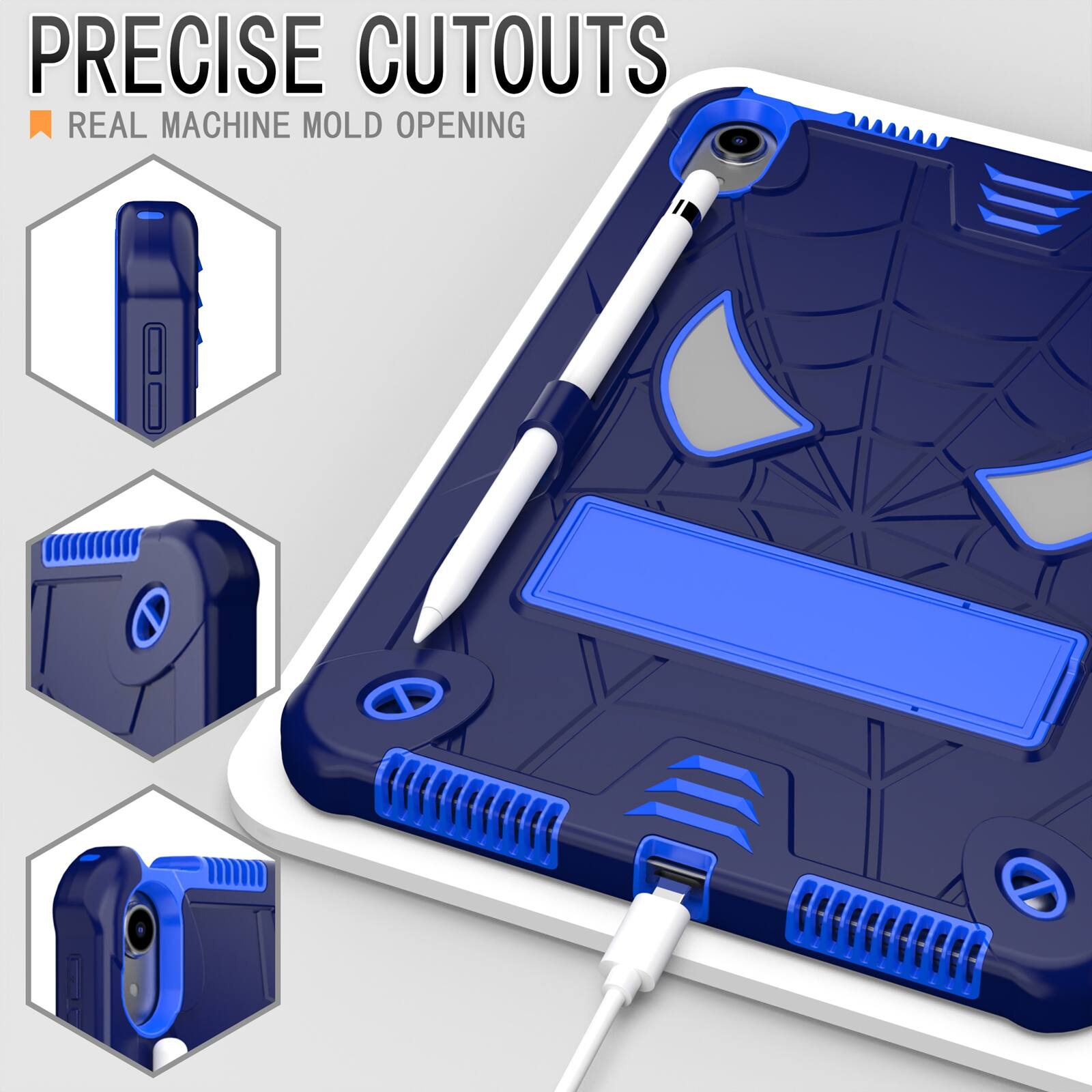 PRECISE CUTOUTS  
REAL MACHINE MOLD OPENING