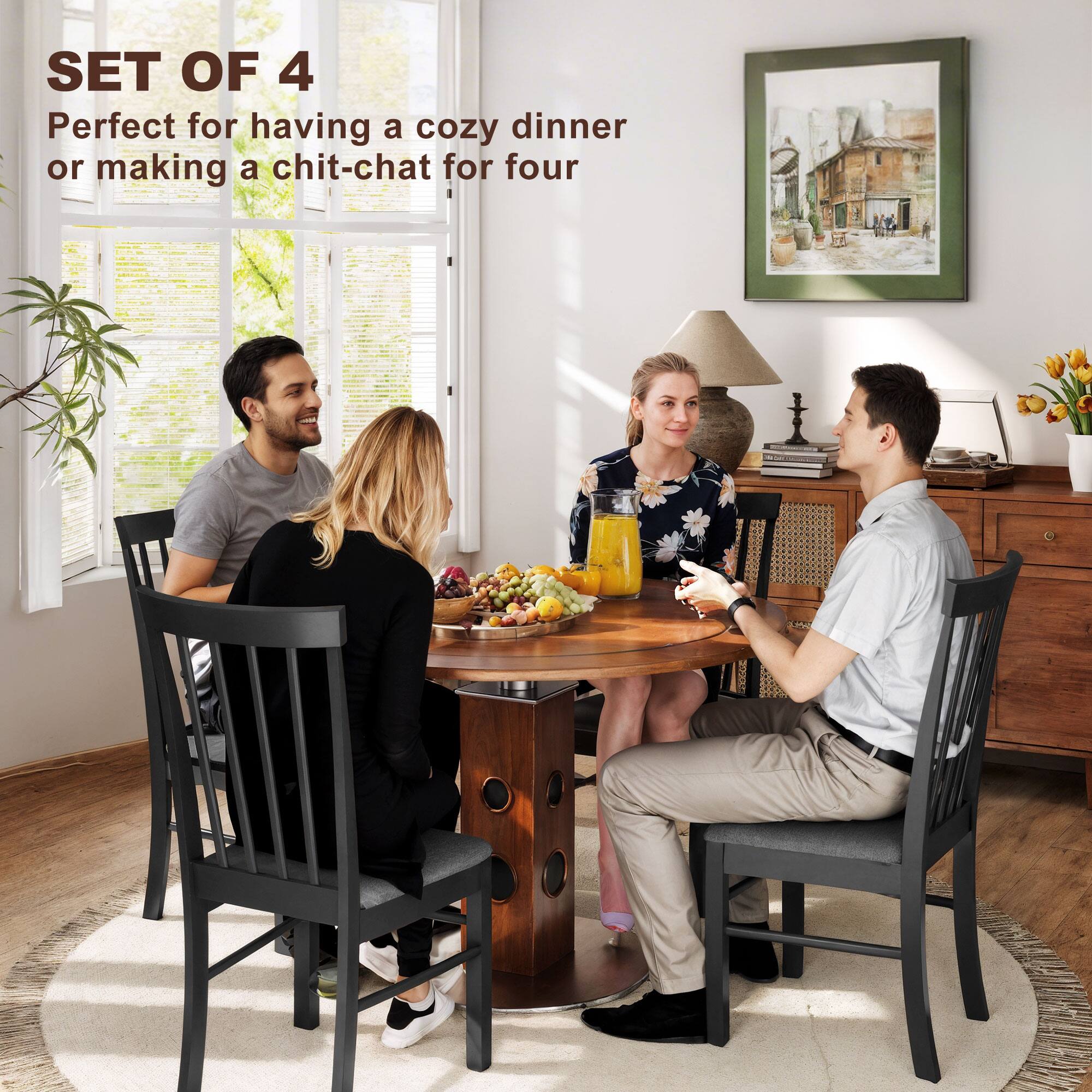 SET OF 4  
Perfect for having a cozy dinner or making a chit-chat for four