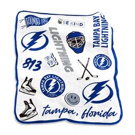 Logo Brands - Tampa Bay Lightning 50'' x 60'' Native Raschel Plush Throw Blanket - Multicolor