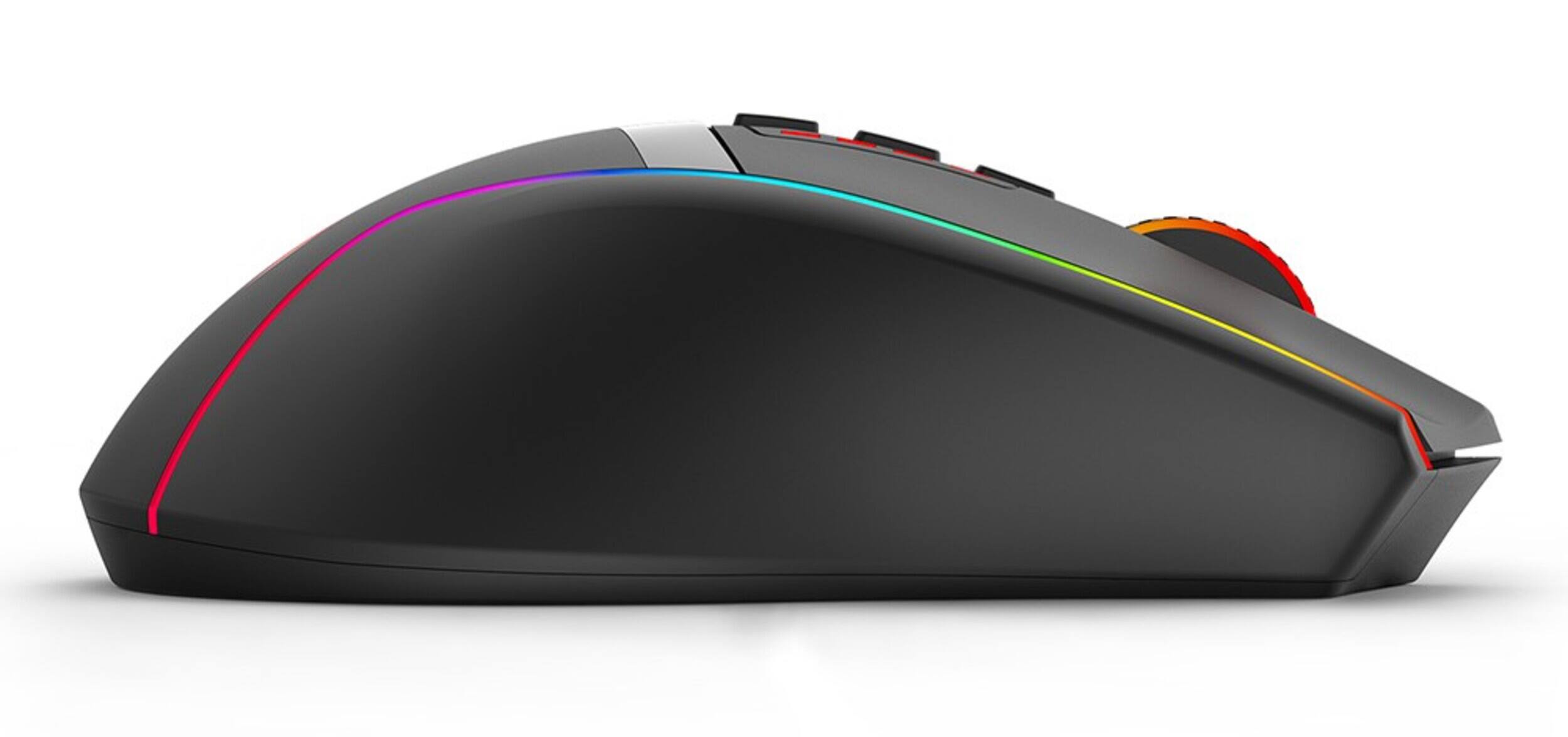 Alt View 4. REDRAGON - M915RGB-WL Wireless Gaming Mouse, 16000 DPI, 9 Programmable Buttons, Optical Sensor, RGB Backlit, USB-C Wired/2.4GHz - Black.