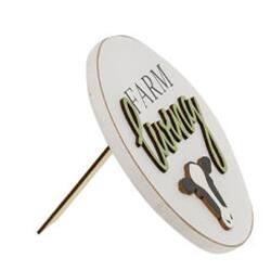 Angle. BreeBe - *Farm Living Round Easel Sign - White.