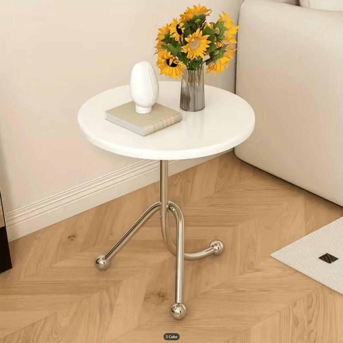 Alt View 1. WG - Stainless Steel Round Table for Living Room Coffee Shop Milk Tea Shop Creative Balcony Casual Tea Table - Gray.