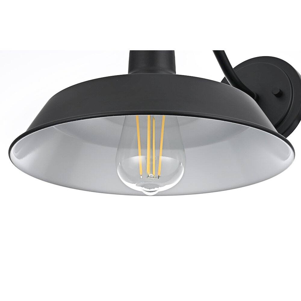 Alt View 3. Elegant Lighting - Franco 10 Inch Outdoor Wall Sconce In Black - Black.