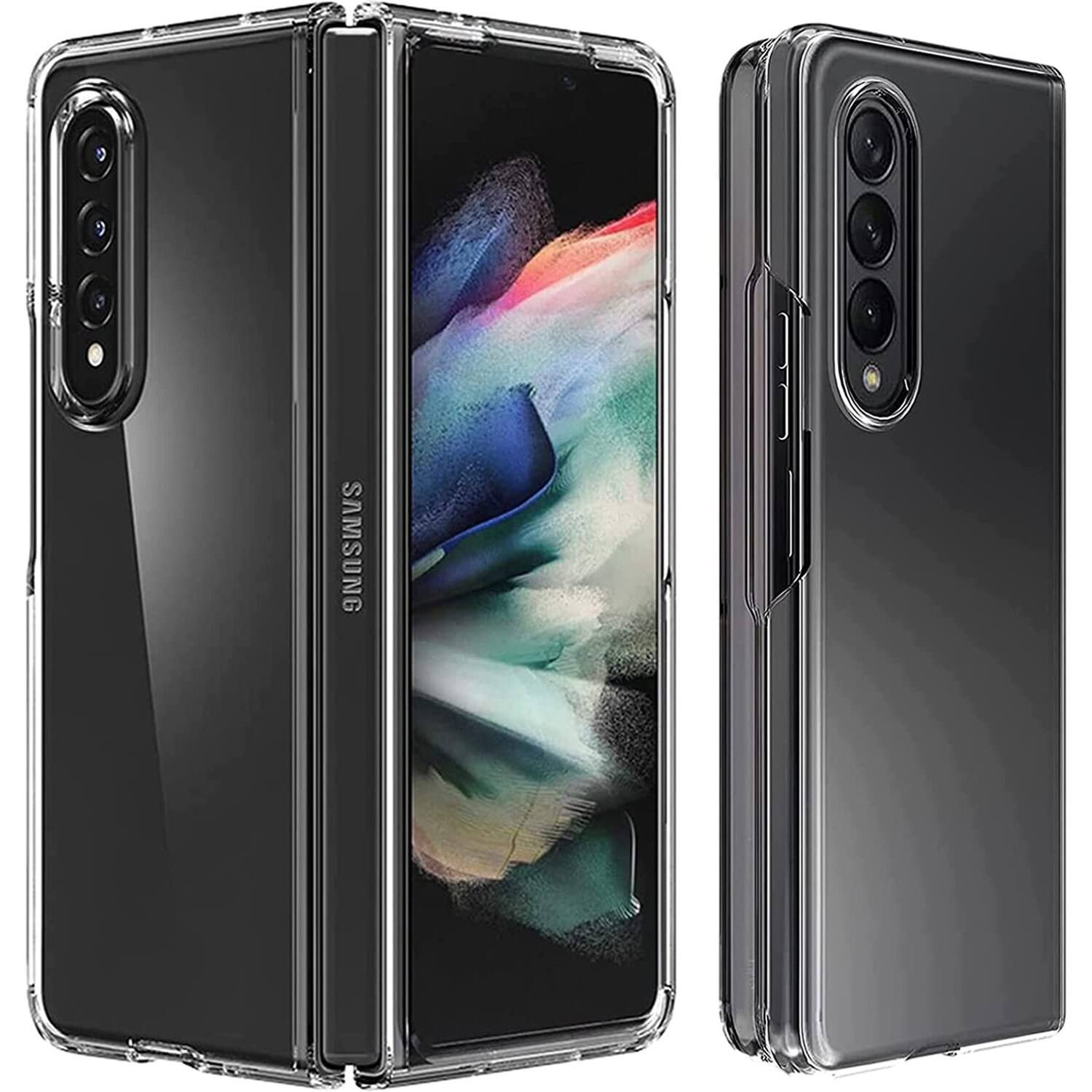 Alt View 11. SaharaCase - Hybrid-Flex Hard Shell Case for Samsung Galaxy Z Fold4 - Clear.