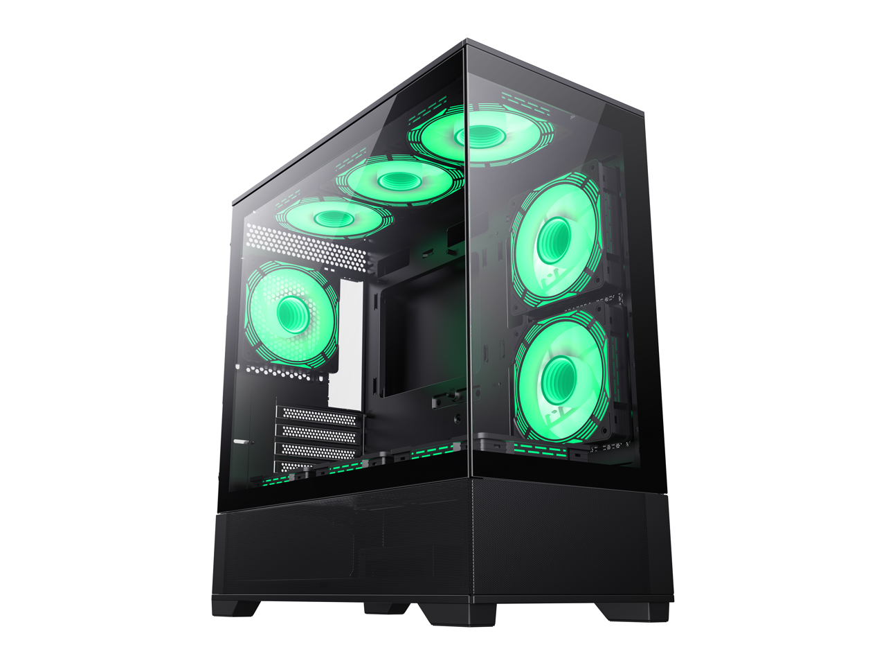 Alt View 1. GAMEMAX - GAMEMAX VISTA MB Black USB3.0 Micro-ATX Tower Tempered Glass Computer Case. Fan is Not Included. - Black.