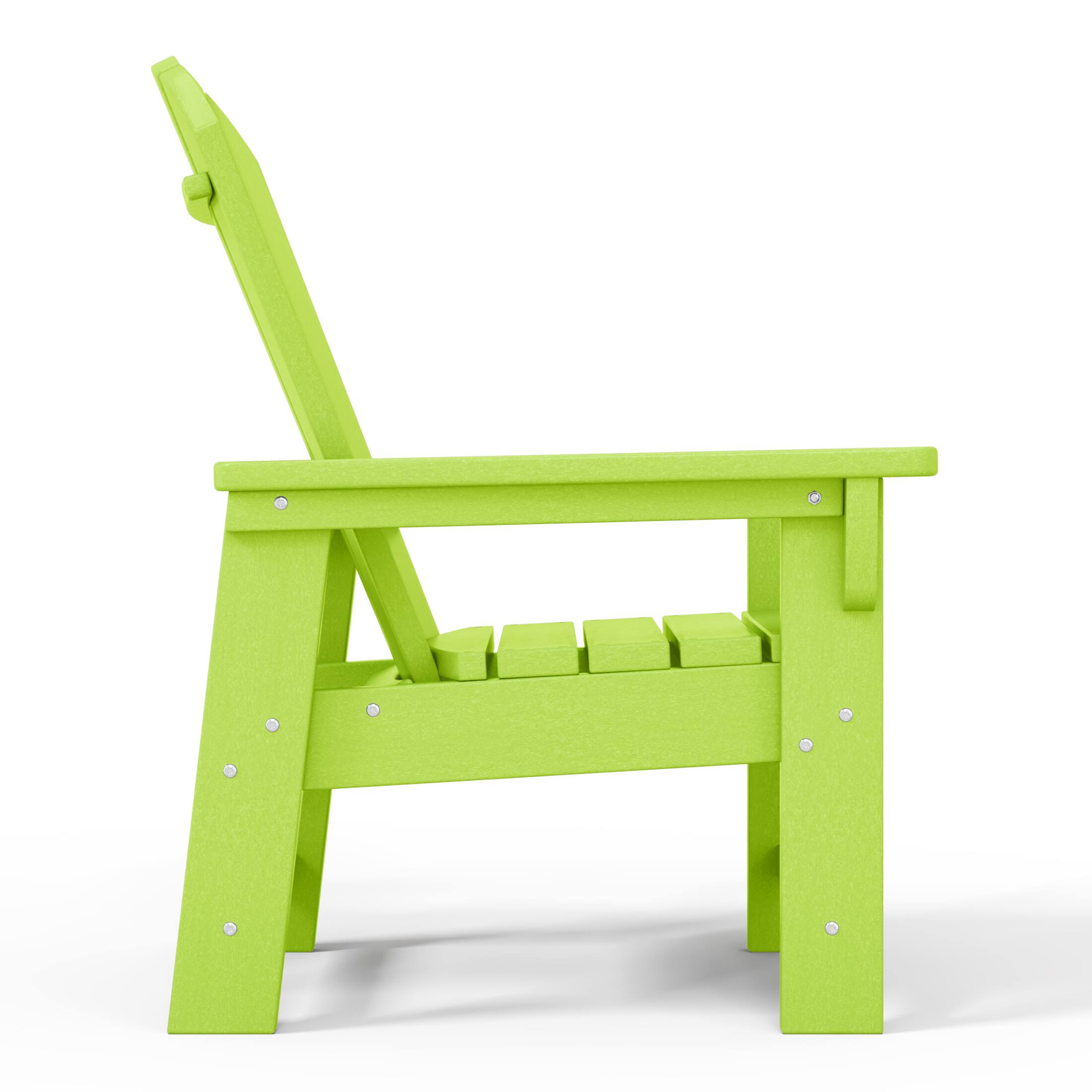 Alt View 1. WestinTrends - WestinTrends Malibu 2-Piece Kids Outdoor HDPE Adirondack Chair With Square Side Table Set - Lime.