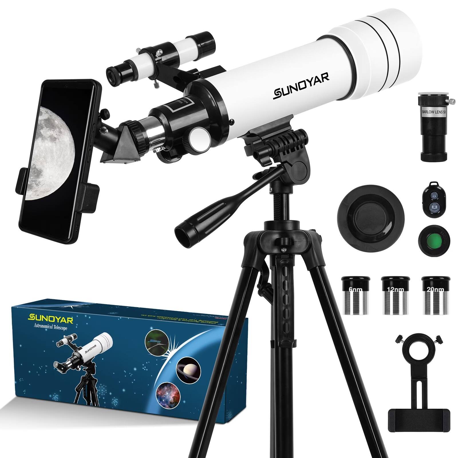 SUNOYAR  
BARLOW LENS  
124  
6nm  
12nm  
20nm  
SUNDYAR Astronomical Telescope  
SUNDVAR  
TSV