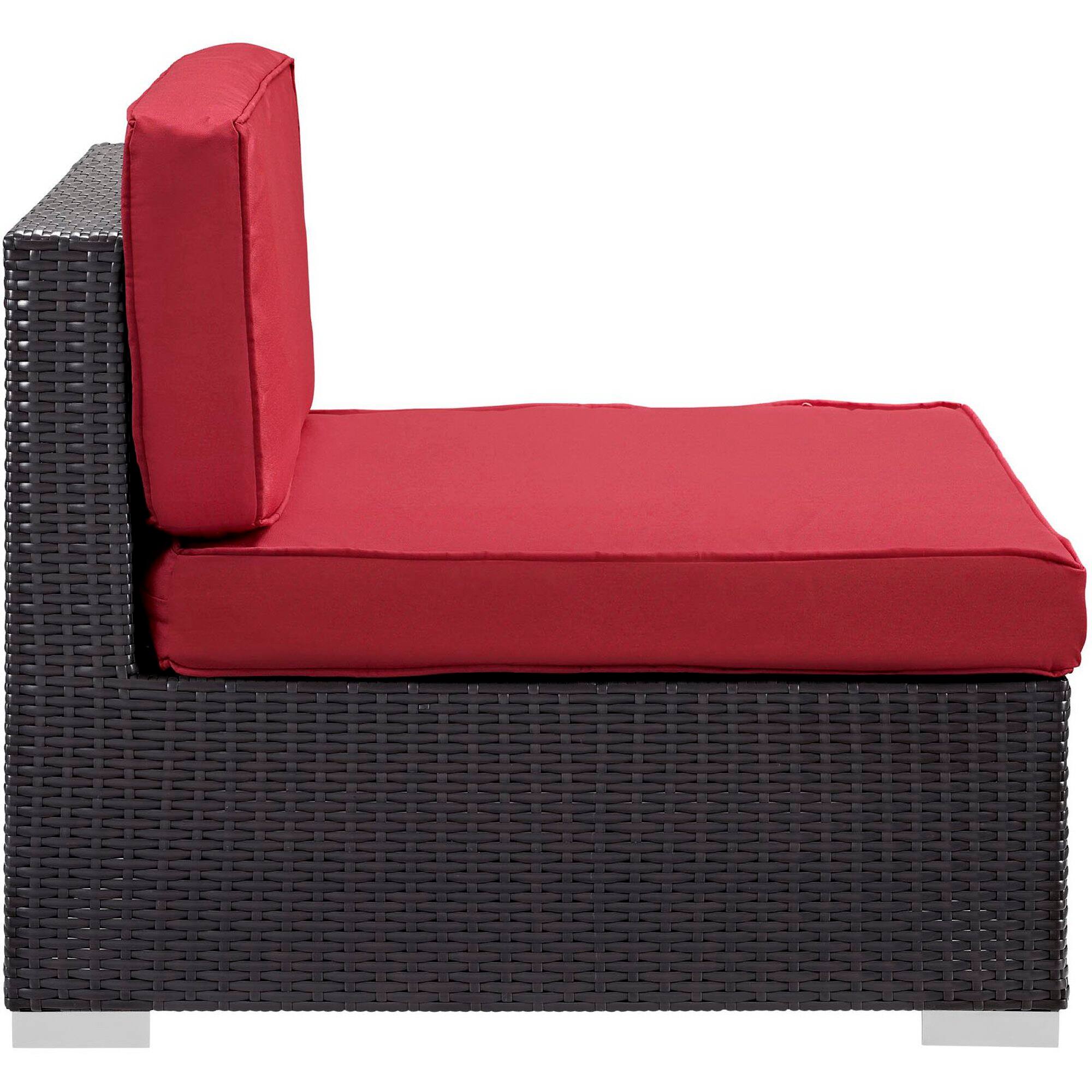 Angle. Modway - Gather Armless Outdoor Patio Sectional by Modway - Espresso Red.