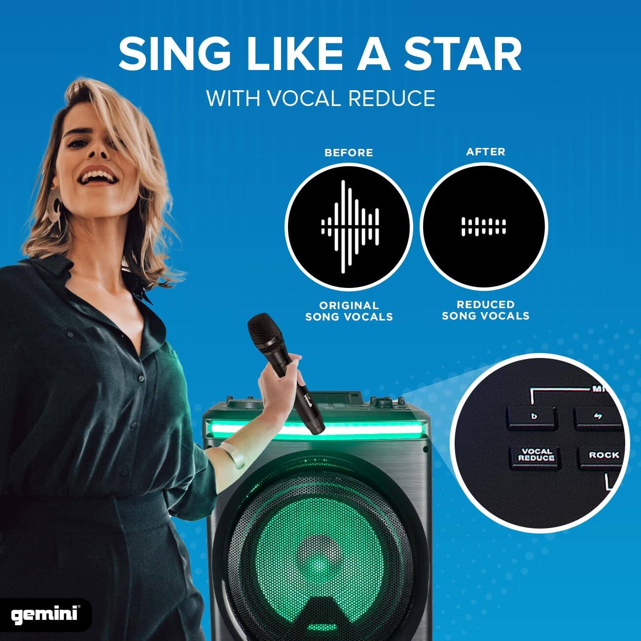 SING LIKE A STAR WITH VOCAL REDUCE

BEFORE AFTER
ORIGINAL SONG VOCALS REDUCED SONG VOCALS

VOCAL REDUCE ROCK

gemini