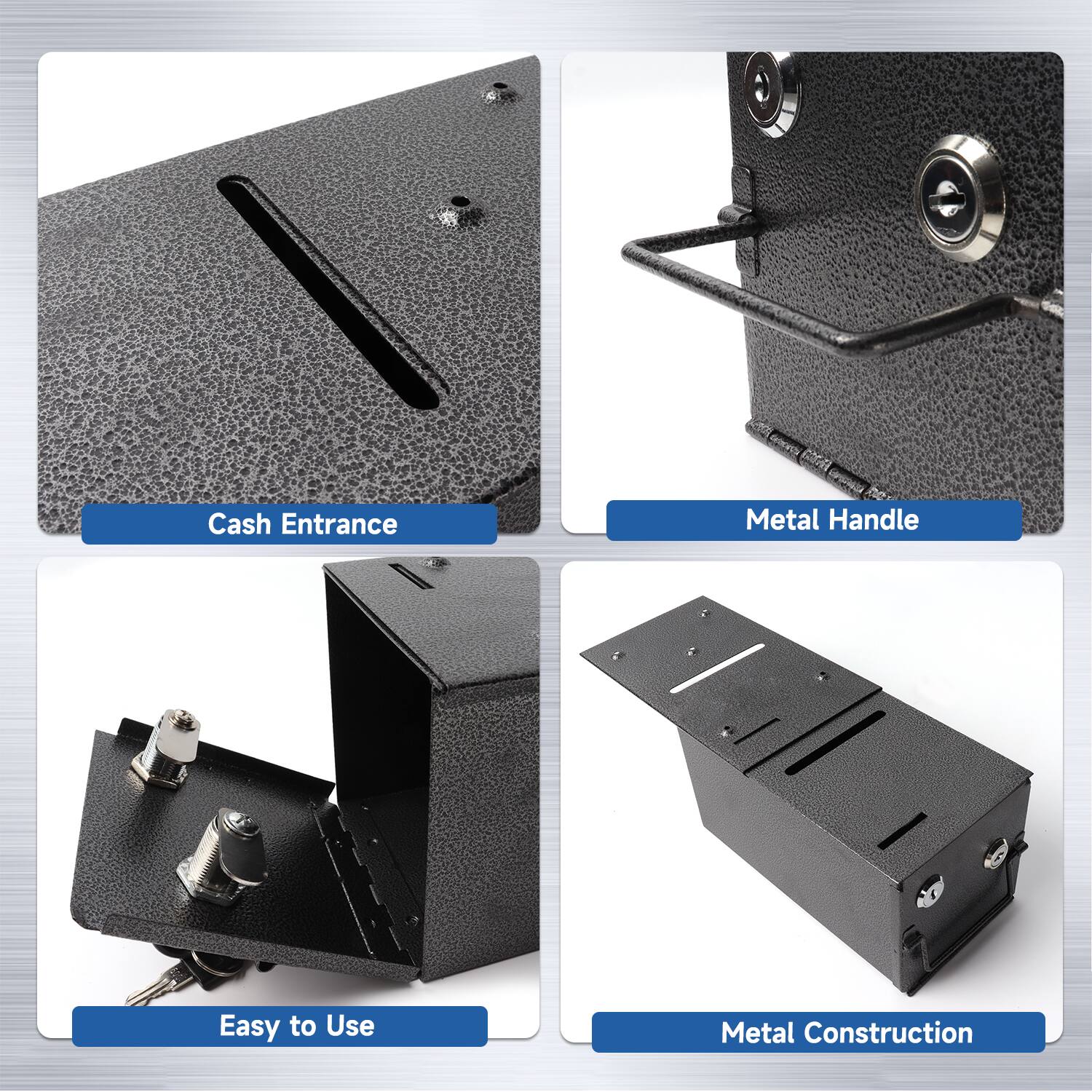 Cash Entrance, Metal Handle, Easy to Use, Metal Construction