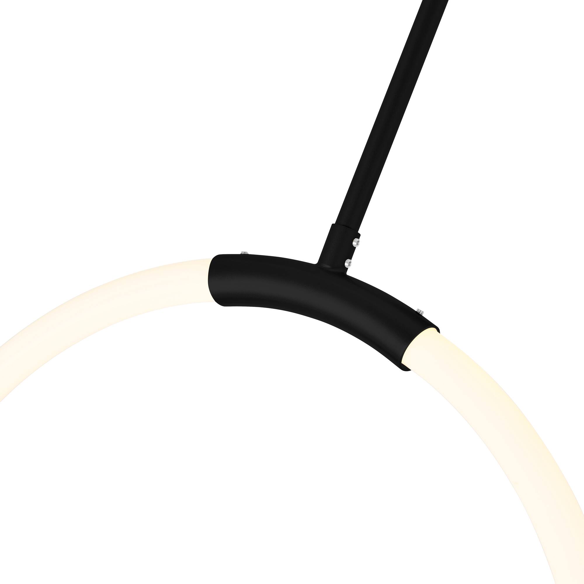 Alt View 1. CWI Lighting - Hoops 1 Light LED Chandelier With Black Finish - Black.