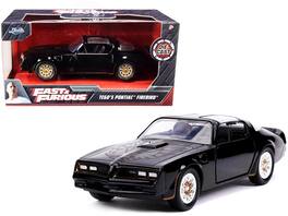 Tego's Pontiac Firebird Stripes and Hood Bird "Fast & Furious" Series 1/32 Diecast Model Car by Jada - Black With Gold