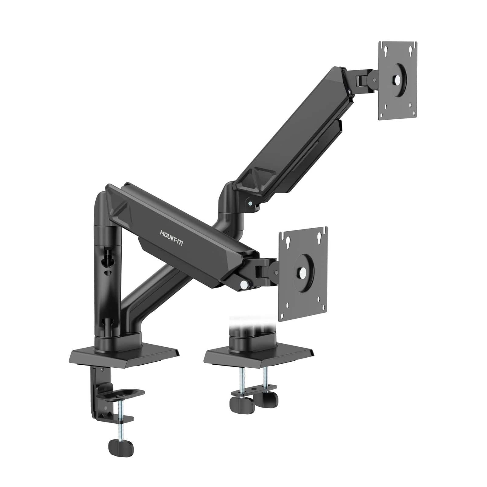 Alt View 6. Mount-It! - Dual Monitor Desk Mount for 17"–32" Screens, Adjustable Arms for Height, Tilt & Swivel - Black.