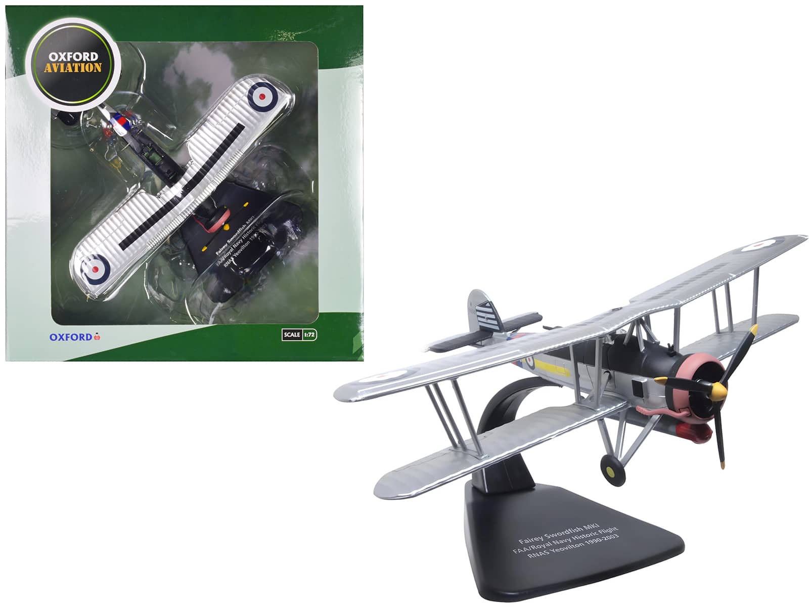 "Fairey Swordfish Mk I Bomber Aircraft ""FAA Historic Flight"" Royal Navy 1/72 Diecast Model Airplane by Oxford Diecast" price history on PriceWatchPro