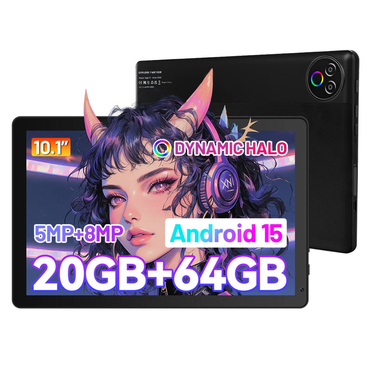 EnPurs ranimeS - - - CE K 10.1" DYNAMIC HALO XNI 5MP+8MP Android 15 20GB+64GB