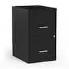 Front. Staples - 2-Drawer Vertical File Cabinet, Letter Size, Lockable, 24.1"H x 14.3"W x 18"D - Black.