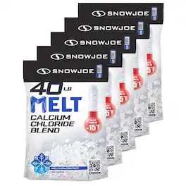 Snow Joe - 5 Pack Calcium Chloride Deicer & Snow Removal, 40 Pound Bag, MELT40ESB
