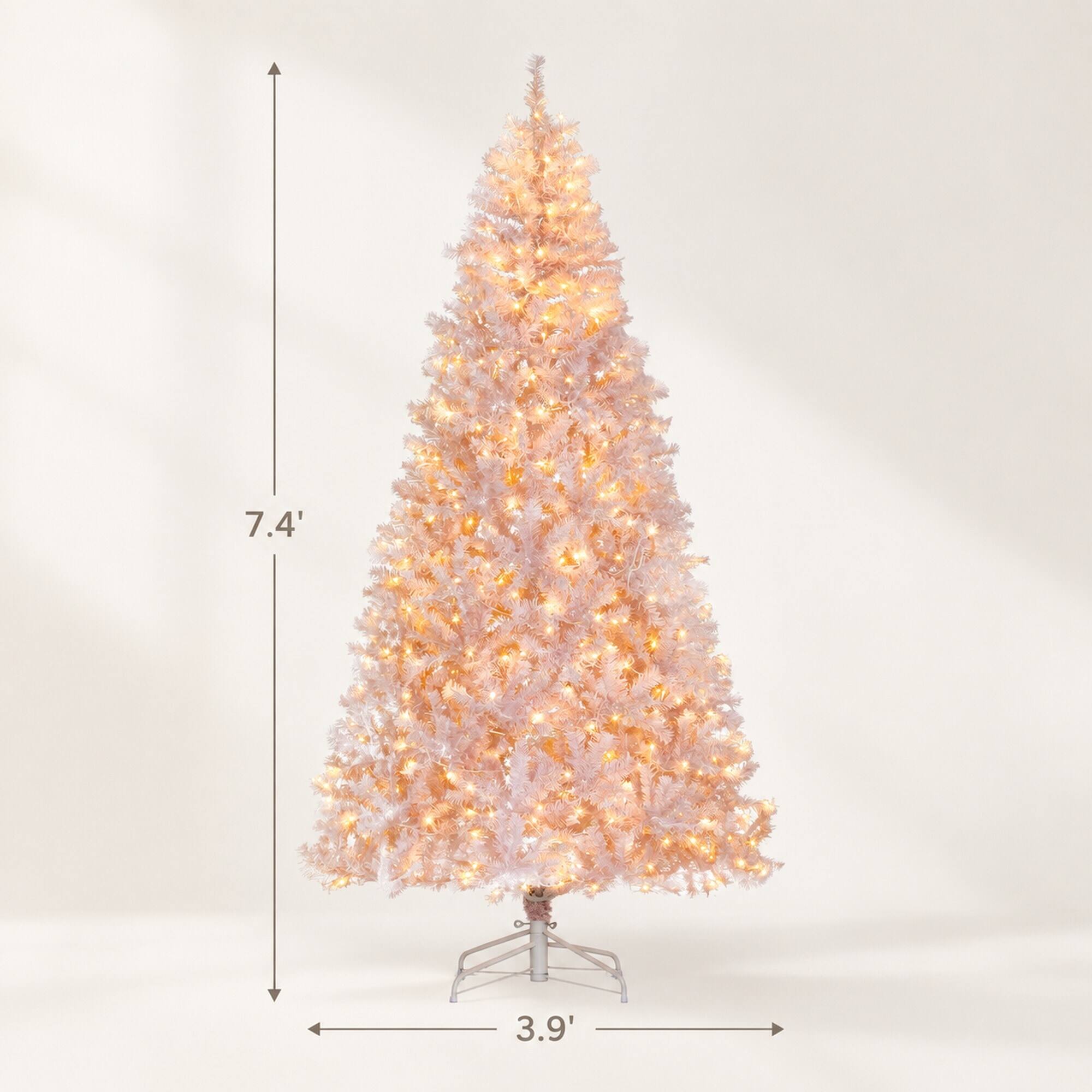 RYHNUYNE 7.5 Ft Douglas Fir Artificial Christmas Tree With 500 Warm ...
