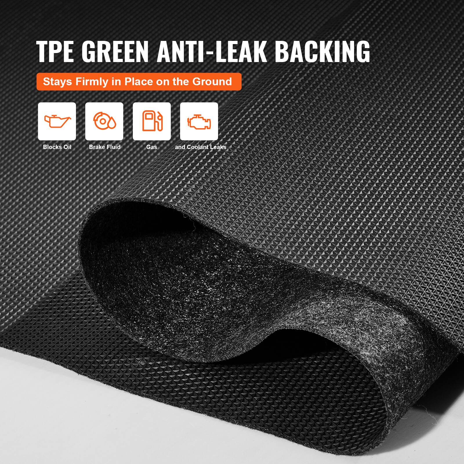 TPE GREEN ANTI-LEAK BACKING Stays Firmly in Place on the Ground Blocks Oil Brake Fluid Gas and Coolant Leaks