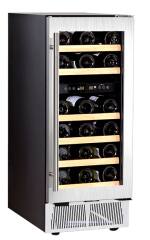 Front. Electactic - 28 Bottle Dual Zone Wine Cooler, 15 Inch, 41-54℉/54-68℉, Built-in - BLACK.