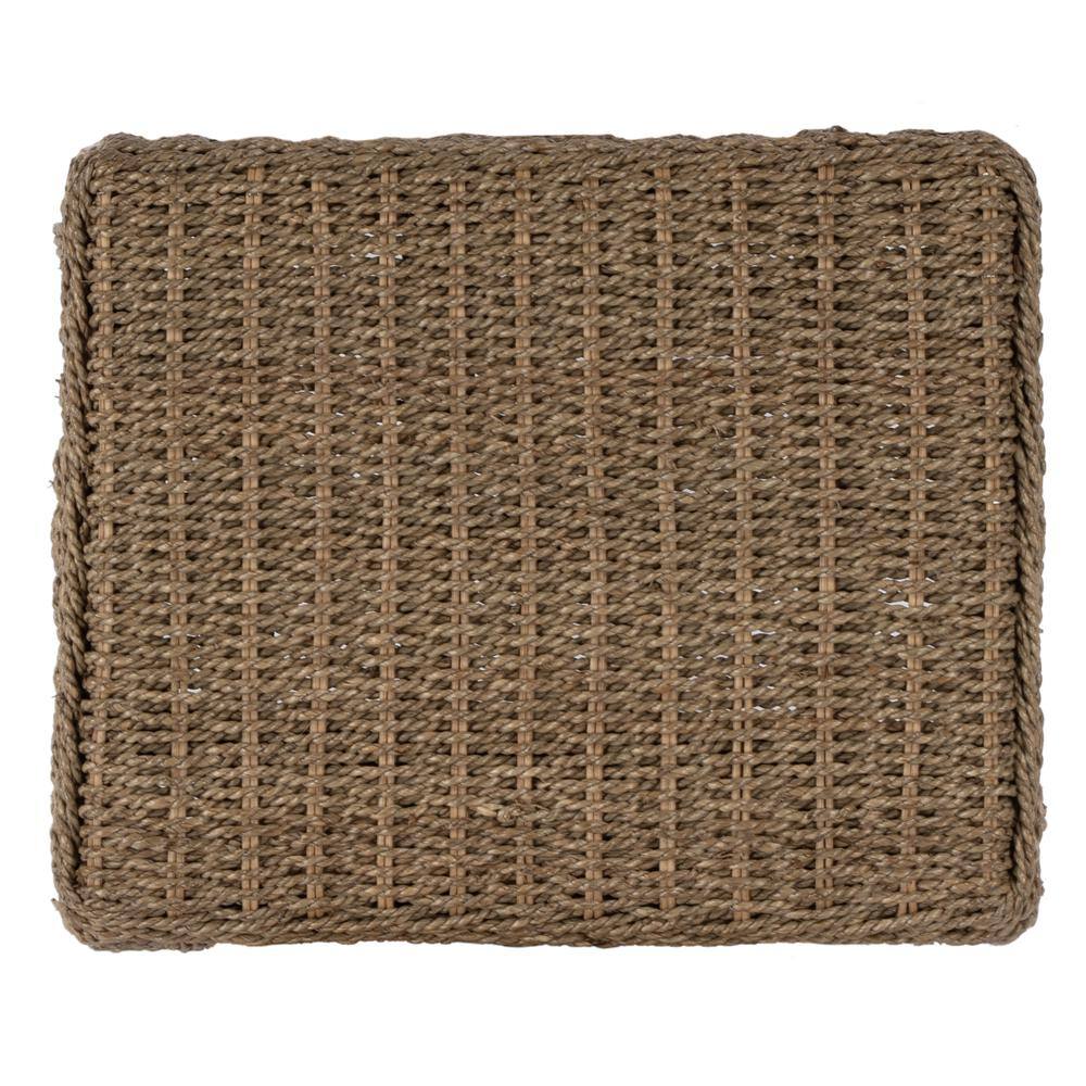 Angle. Butler Specialty - Robias 24.5 Rectangular Rattan & Mendong Grass 24.5" Counter Stool - Light Brown.