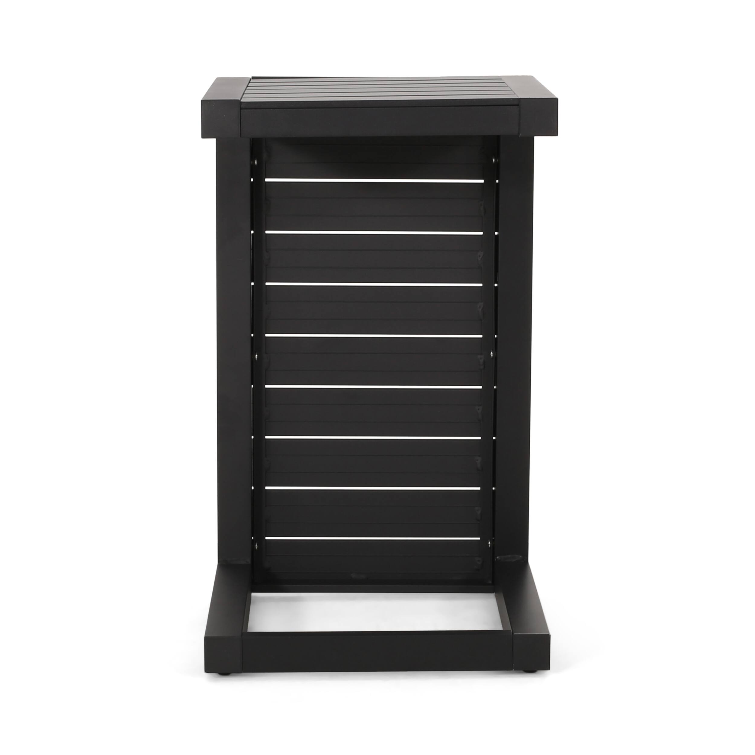 Alt View 2. Mondawe - C-Shaped Aluminum Outdoor Side Table - Black.