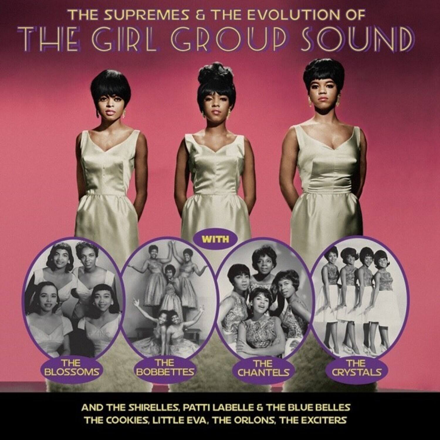 THE SUPREMES & THE EVOLUTION OF THE GIRL GROUP SOUND

WITH
THE BLOSSOMS
THE BOBBETTES
THE CHANTELS
THE CRYSTALS

AND THE SHIRELLES, PATTI LABELLE & THE BLUE BELLES
THE COOKIES, LITTLE EVA, THE ORLONS, THE EXCITERS
