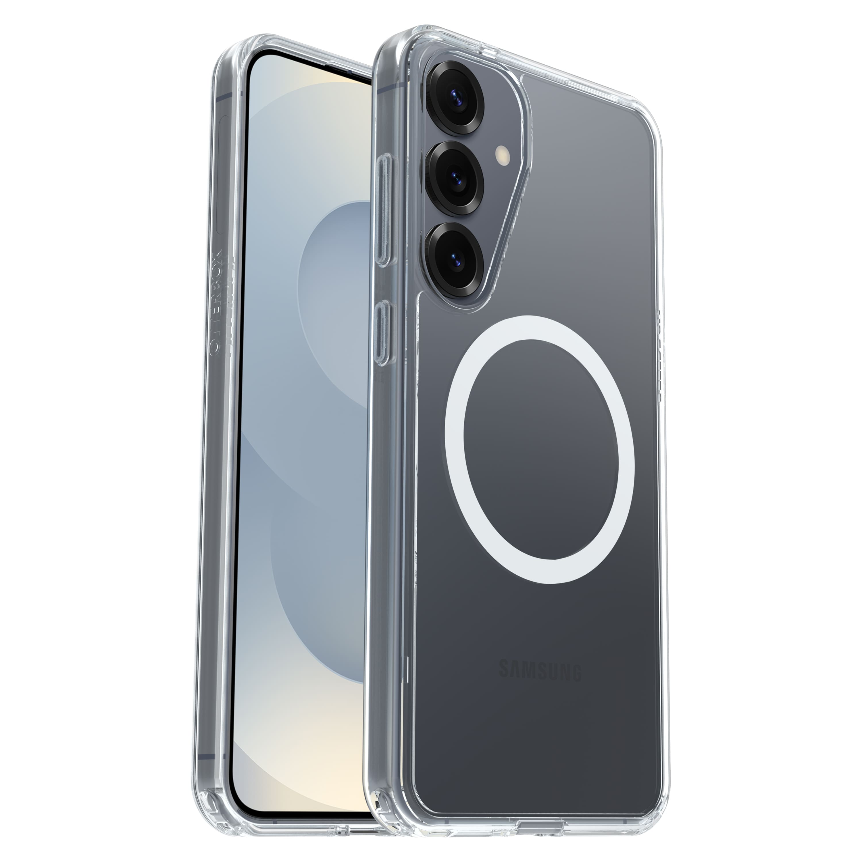 Front. OtterBox - Symmetry Series Hard Shell with Magnets for Samsung Galaxy S25+ - Clear.