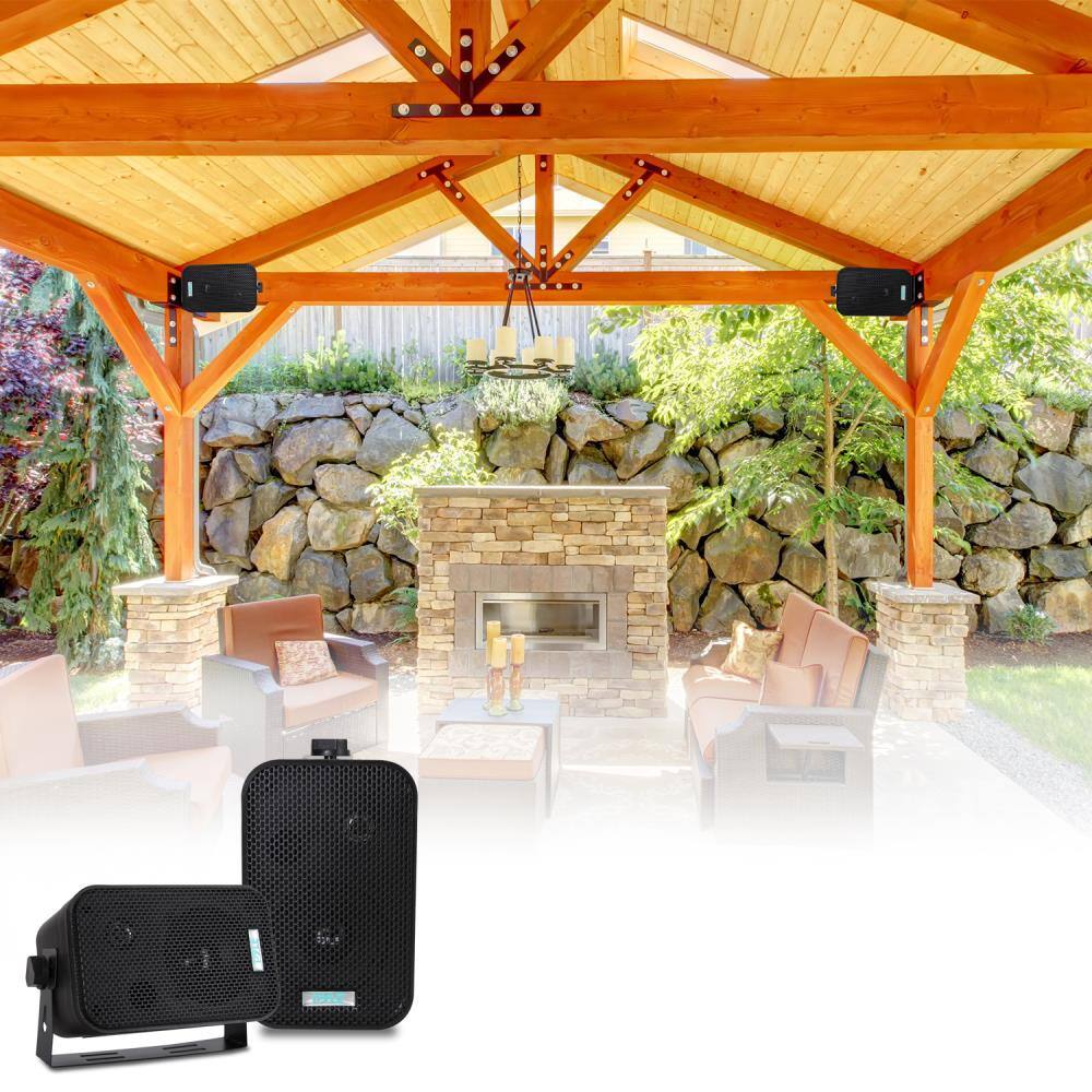 Alt View 2. PYLE - Pyle - Outdoor Speaker System Wired (Pair), - Black.