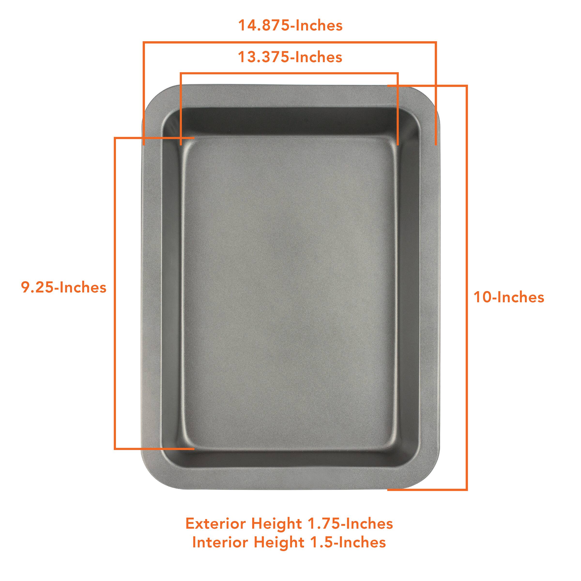 14.875-Inches, 13.375-Inches, 9.25-Inches, 10-Inches, Exterior Height 1.75-Inches, Interior Height 1.5-Inches