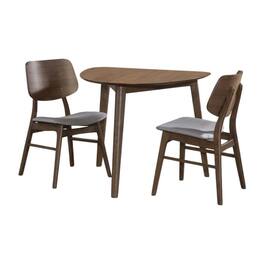 New Classic Furniture - Oscar 3-Piece Wood Corner Table Set - Walnut/Dark Gray