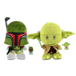 Star Wars - Stylized 7 Inch Plush w/ Enamel Pins | Set of 2 | Yoda & Boba Fett