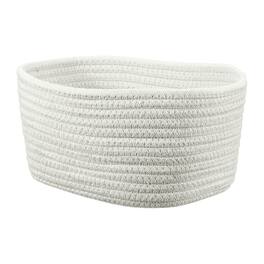 Unique Bargains - Small Woven Basket, 8.3x5.9x4.7 Inch Rectangular Rope Basket, Decorative Gift Chest Box for Shelf Storage Home Decor - White