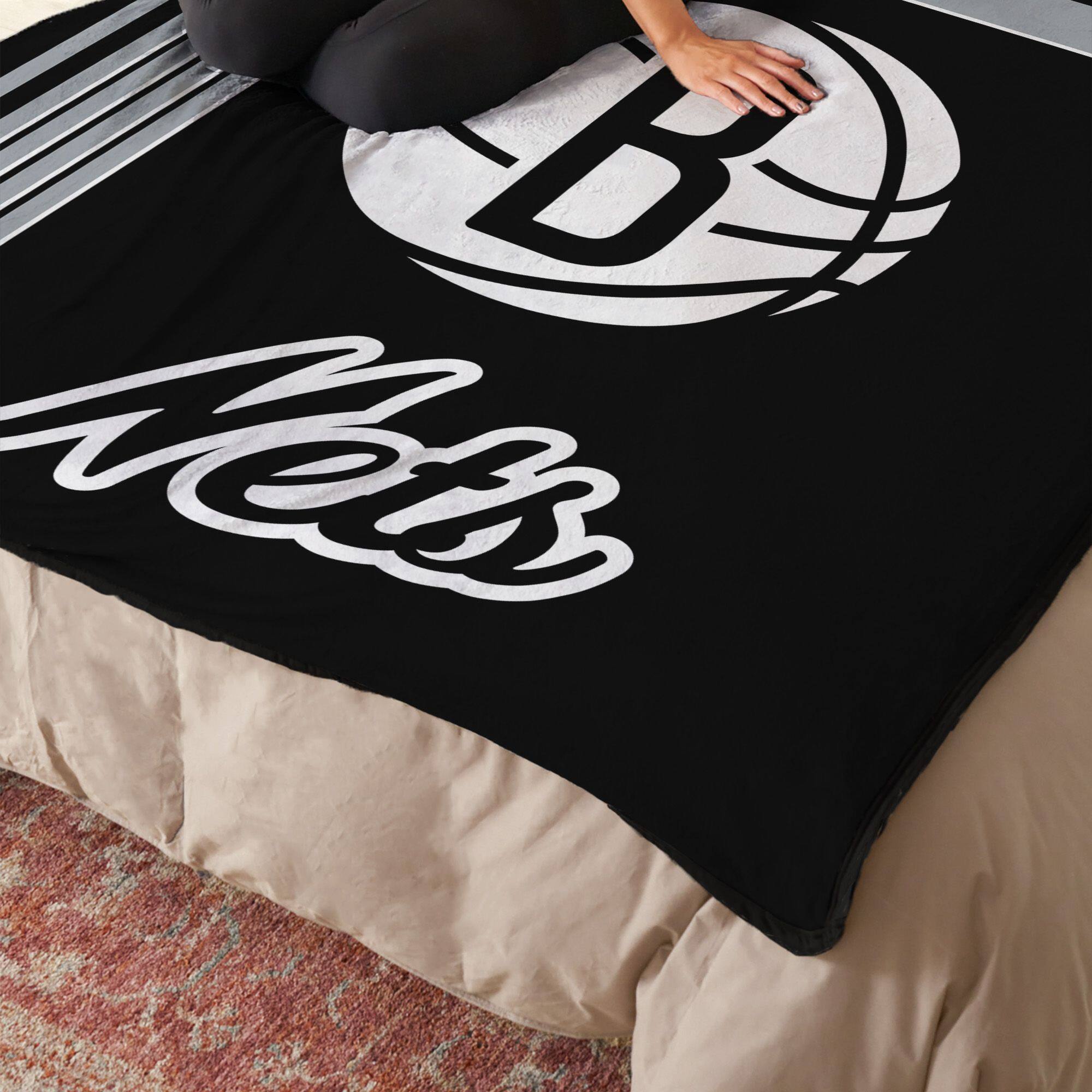 Back. Sweet Home Collection - NBA Brooklyn Nets 46" x 60" Raschel Throw Blanket - Black.