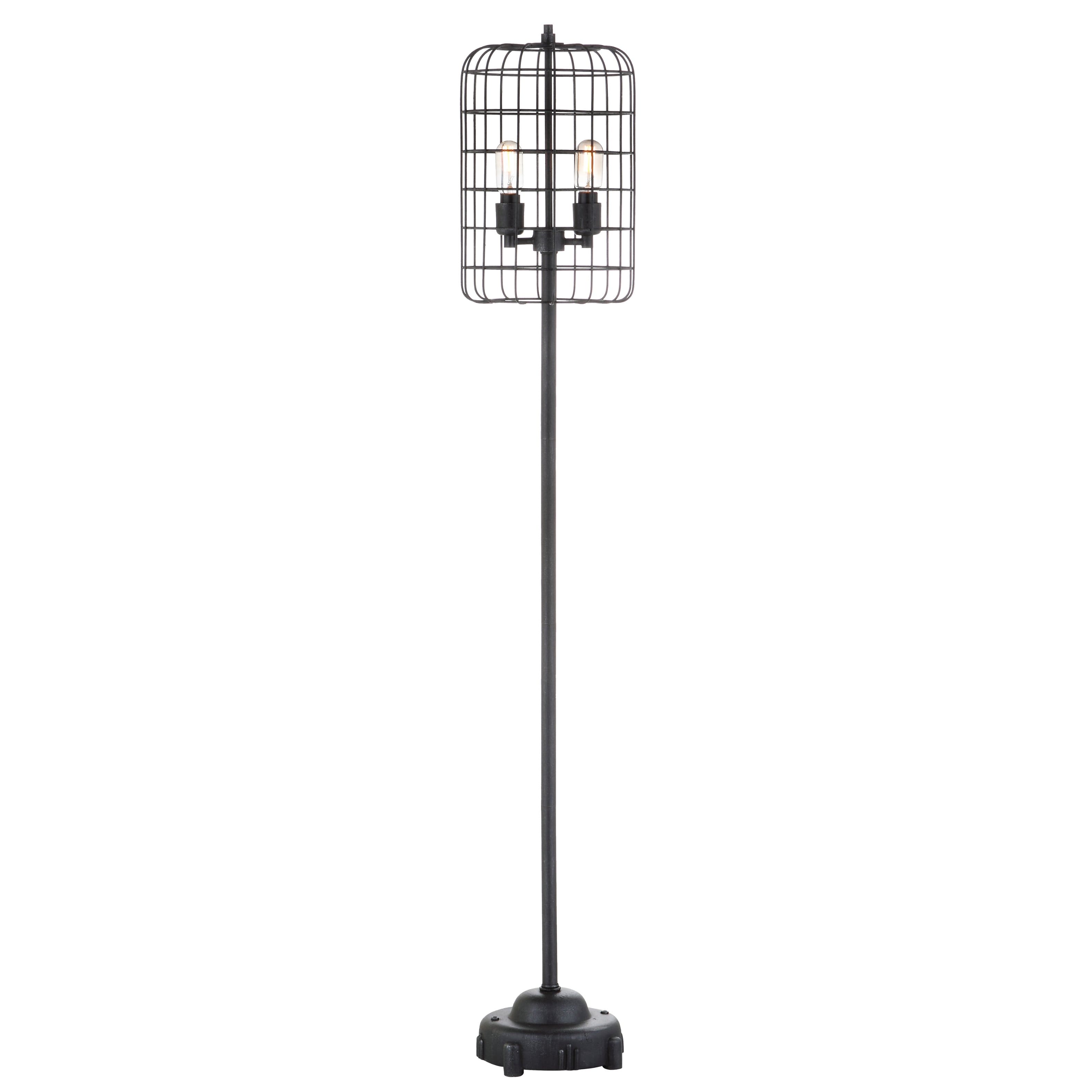 Jonathan Y - Odette 65" Industrial Metal Floor Lamp - Black/Silver