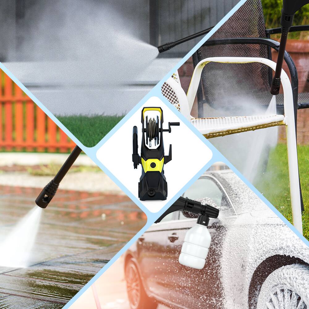 Alt View 6. Topteng - 1200W Electric Pressure Washer-3000 PSI, 2.6 GPM Flow, with Adjustable Nozzles&Integrated Storage, Portable for Car&Home.