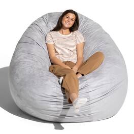 Jaxx - 6 Foot Cocoon - 2-in-1 Convertible Bean Bag Bed & Large Bean Bag Chair for Adults, Platinum - Microsuede Platinum