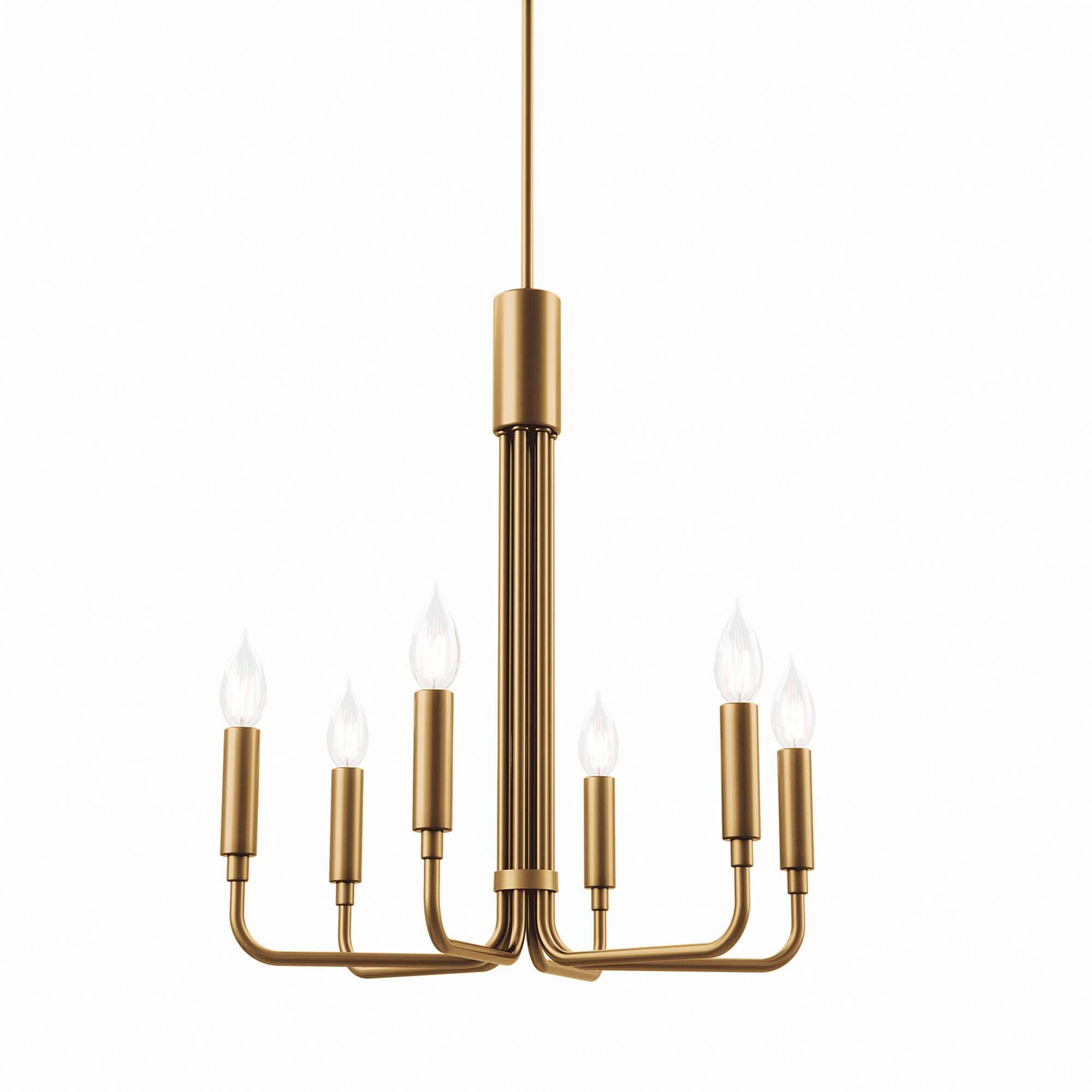 Alt View 2. Modway - Rekindle 6-Light Chandelier by Modway - Satin Brass.