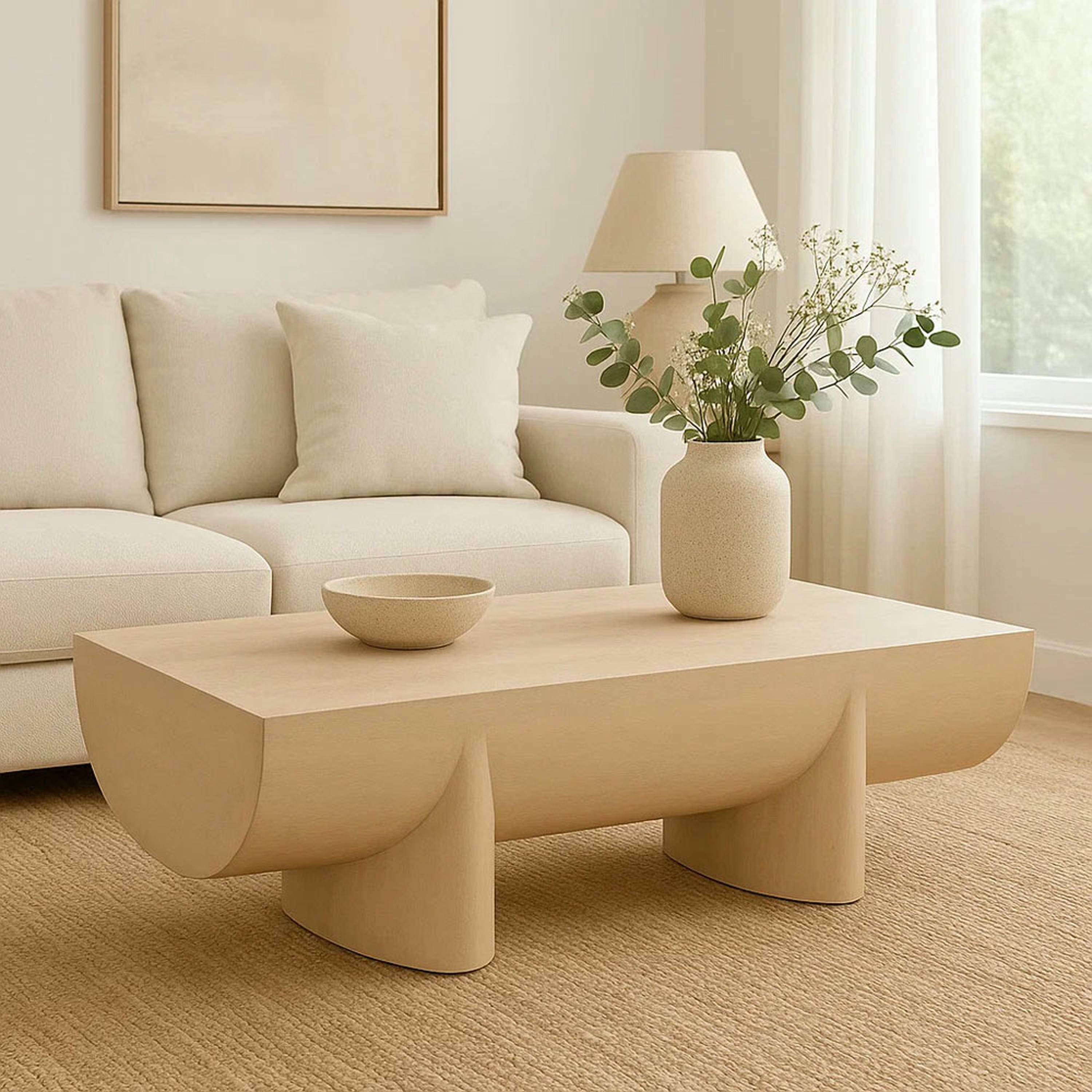 Alt View 7. Manhattan Lane - Wilhelm Coffee Table | 48" Log Design | Natural Mango Wood Hand Crafted - Oak Brown.