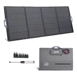 VEVOR - 400W Foldable Solar Panel, 24% High-Efficiency Portable Monocrystalline Solar Panel Charger with MC4 Output - Black