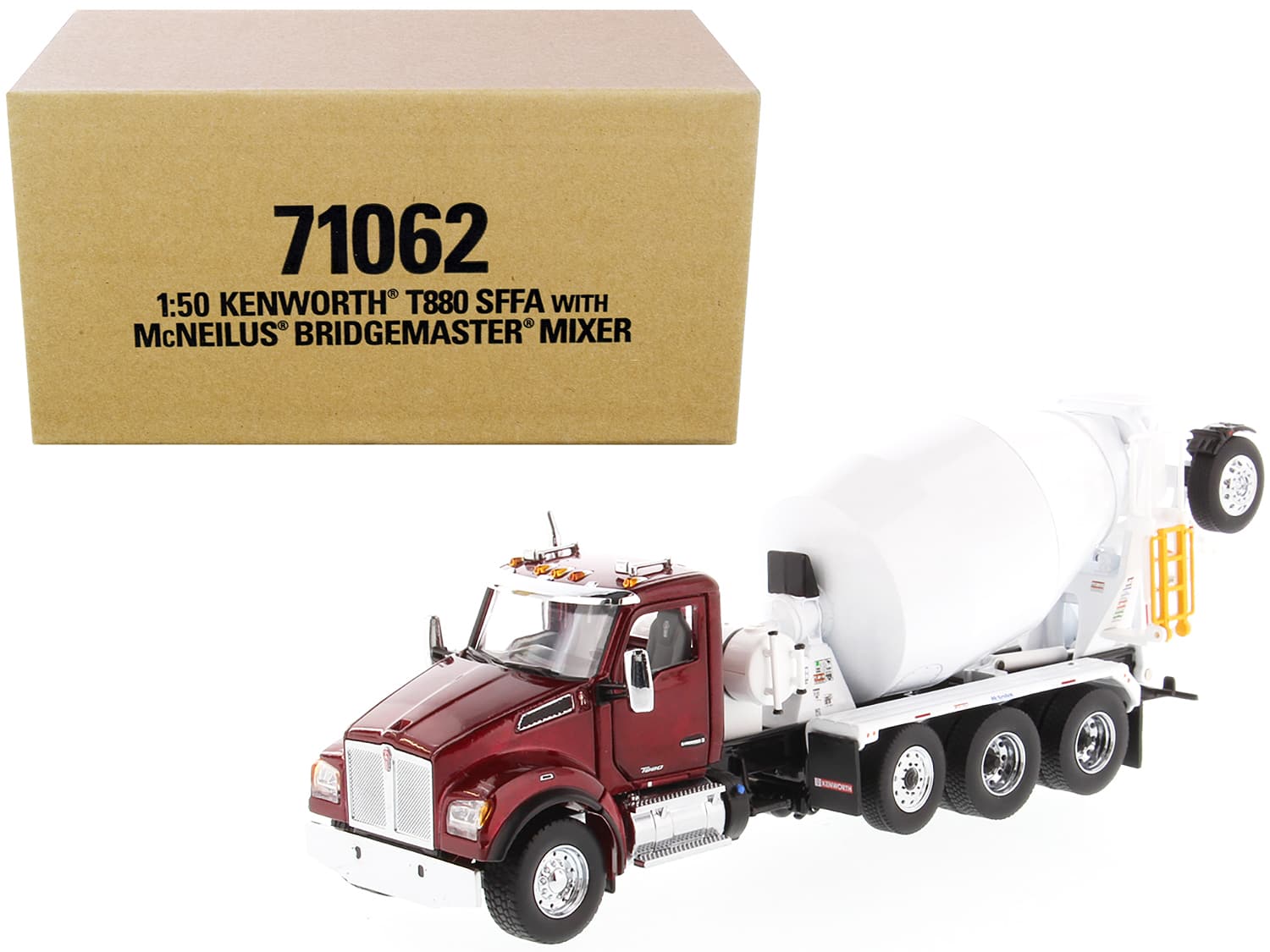 Kenworth T880 SFFA with McNeilus Bridgemaster Mixer Truck Radiant Red and White 1/50 Diecast Model by Diecast Masters price history on PriceWatchPro