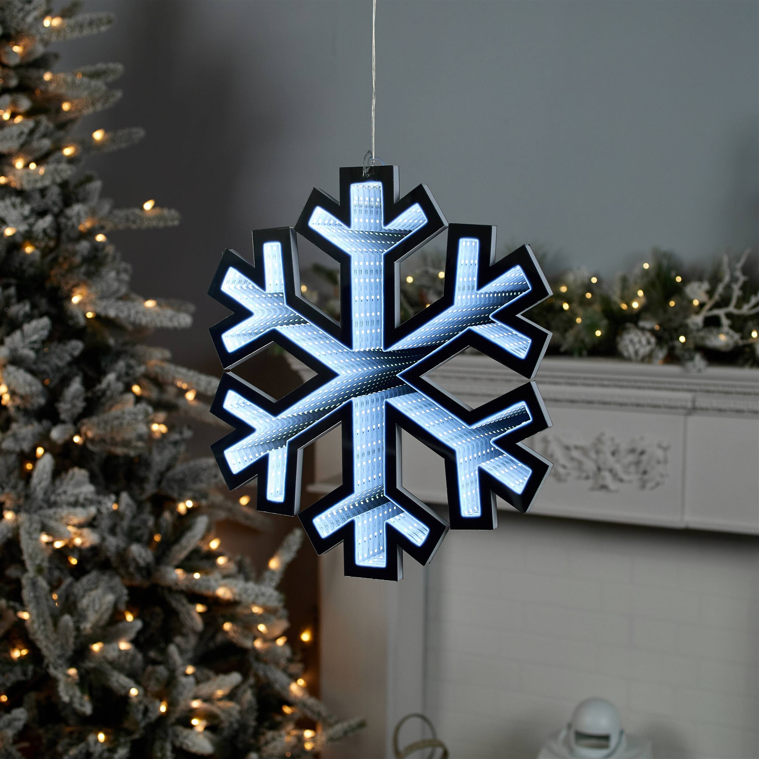 Back. BreeBe - Holiday Snowflake Ekkolight 15.75"H - White.