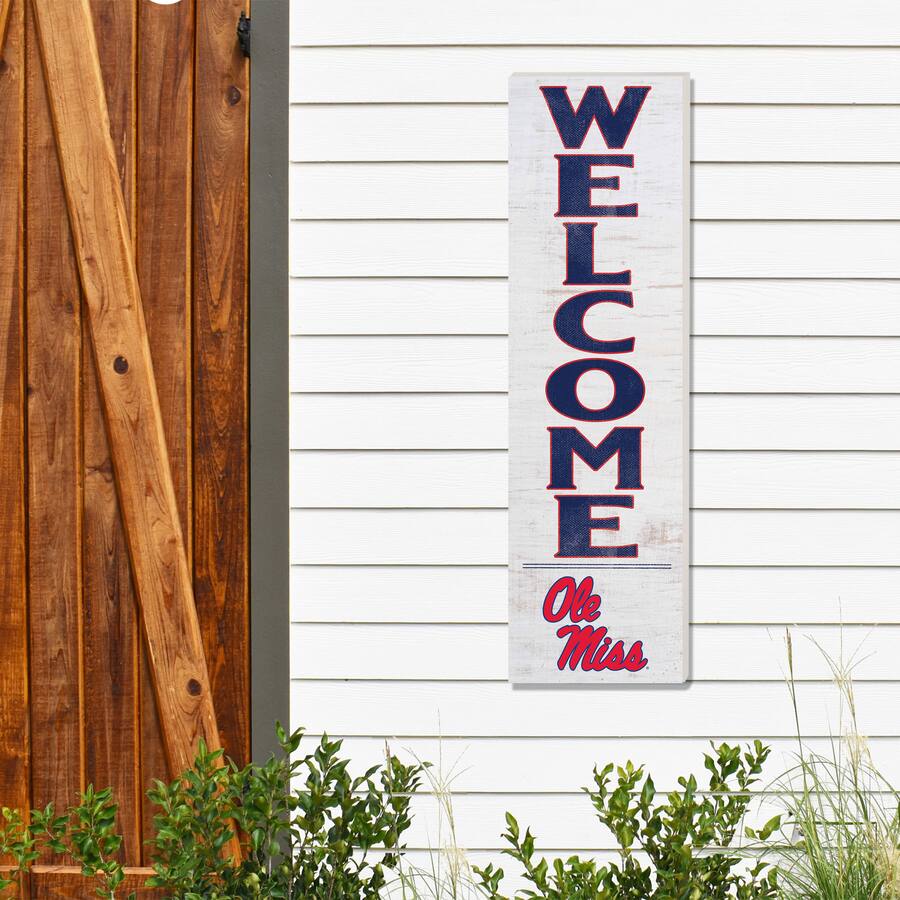 Ole Sign Jardine Ole Miss Rebels 10'' x 35'' Indoor/Outdoor Welcome Sign Red ...