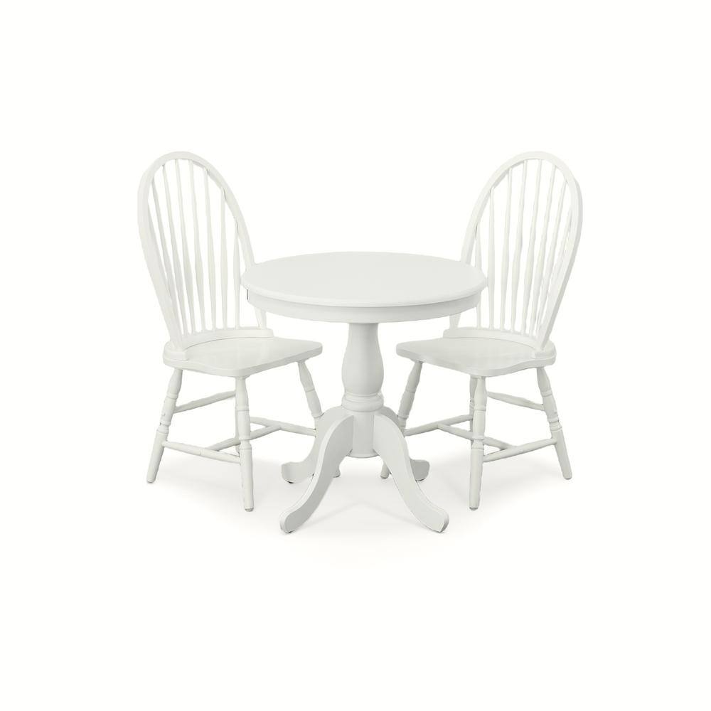 Alt View 3. Carolina Chair & Table - Fairview 30" Round Pedestal Dining Table - White - White.
